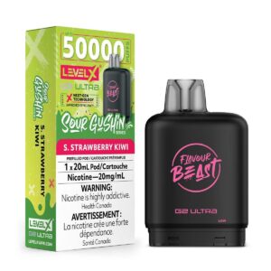 Sour Gushin - Sour Strawberry Kiwi (Level X G2 Ultra 50K Pod)